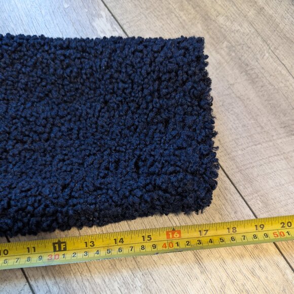 Roaman’s Plus Size Navy Sherpa Fleece Double-Breasted Coat | 1X - Picture 13 of 14